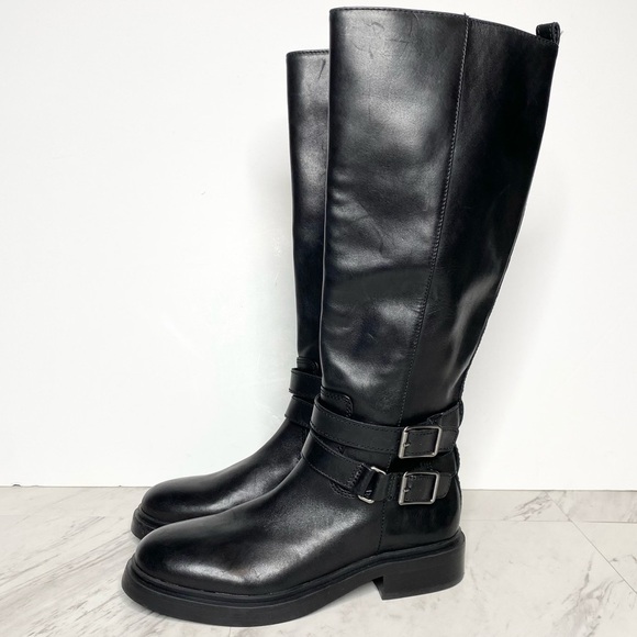 Sam Edelman Freda Black Leather Tall Boot 7M - Picture 1 of 15